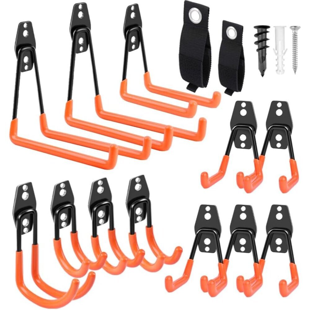 Garage Hooks Heavy Duty 14 Pack, Steel Garage Storage Hooks, Tool Hangers for Ga